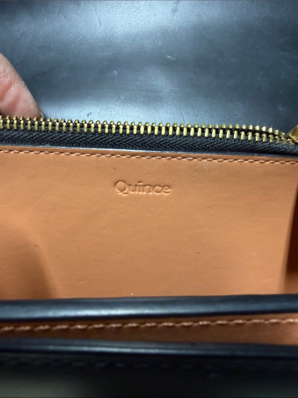 Quince Italian Leather Box Shoulder Bag in black structured gold-tone hardware - Picture 7 of 11
